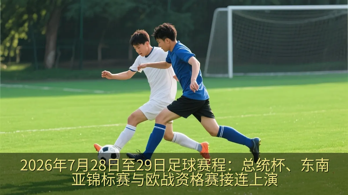 足球场上争抢皮球的比赛画面
